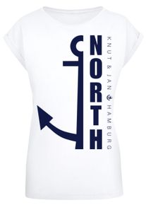 F4NT4STIC Damen T-Shirt "PLUS SIZE North Anker", weiß, casual, Gr. XXL, Obermaterial: 100% Baumwolle, Shirts, Print
