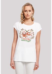 F4NT4STIC Damen T-Shirt "Weihnachten Hippie Santa And Reindeer", weiß, casual, Gr. XXXL, Obermaterial: 100% Baumwolle, Shirts, Premium Qualität,