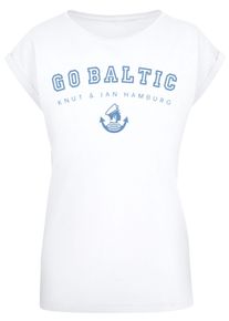 F4NT4STIC Damen T-Shirt "PLUS SIZE Go Baltic", weiß, casual, Gr. XXL, Obermaterial: 100% Baumwolle, Shirts, Print
