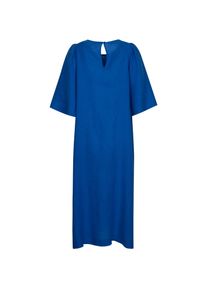 Seidensticker Damen Sommerkleid "Schwarze Rose", blau, Gr. 44, unifarben, 100% Leinen, Kleider, Kurzarm Rundhals Uni
