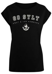 F4NT4STIC Damen T-Shirt "PLUS SIZE Go Sylt", schwarz, casual, Gr. XL, Obermaterial: 100% Baumwolle, Shirts, Print