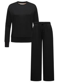 Ragwear Damen Sweater "Set Delje", schwarz, Basic, Gr. XXL, Material: 67% Polyester, 28% Viskose, 5% Elasthan, Sweatshirts, Damen Set aus weiter Hose