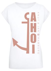 F4NT4STIC Damen T-Shirt "PLUS SIZE Ahoi Anker", weiß, casual, Gr. XL, Obermaterial: 100% Baumwolle, Shirts, Print