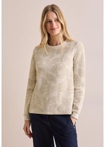 Cecil Damen Langarmshirt, lila, casual, Gr. L, gemustert, Web, 59% Baumwolle, 38% Polyester, 3% Elasthan, Shirts, mit grafischem Muster