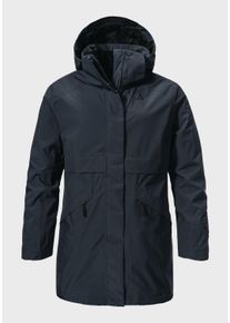 Schöffel SCHÖFFEL Damen Parka "Urban Ins Parka Style Malkay WMS", blau, modisch, Gr. 42, Oberstoff: Aussenseite: 100% Polyester; (Membran: Thermoplastisches