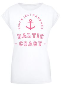 F4NT4STIC Damen T-Shirt "PLUS SIZE Baltic Coast", weiß, casual, Gr. XXXL, Obermaterial: 100% Baumwolle, Shirts, Print