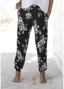 Lascana Strandhose mehrfarbig Gr. 34 für Damen. Mit Allover-Druck. Figurumspielend