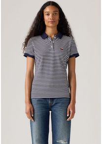 Levi's LEVI'S Damen Poloshirt "Slim Polo Neutrals"marigold stripe peac, casual, Gr. L, Jersey, Obermaterial: 95% Baumwolle, 5% Elasthan, Shirts