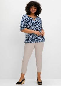 sheego Damen T-Shirt "T-Shirt"tiefblau, gemustert, Gr. 56, 95% Viskose, 5% Elasthan, Shirts