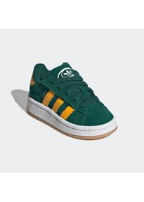 Kinder Sneaker "CAMPUS 00S COMFORT CLOSURE ELASTIC LACE", adidas originals, Gr. 27collegiate grün, crew gelb, cloud weiß, Leder, Synthetik,