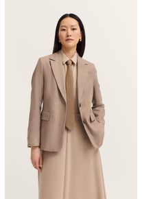 Bugatti Damen Kurzblazer "elegant & vielseitig"40, beige, casual, Gr. 42, Fischgratmuster, 65% Polyester, 25% Wolle, 8% Viskose, 2% Elasthan, Blazer,