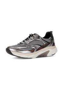 Damen Keilsneaker, Gabor Rollingsoft, Gr. 38silberfarben, beraun, Textil, Kalbsleder, metallic, sportlich, Schuhe, Freizeitschuh, Halbschuh,