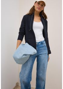 Cecil Damen Sweatjackeurban dunkelblau, casual, Gr. XL, unifarben, Sweatware, Obermaterial: 77% Baumwolle, 20% Polyester, 3% Elasthan, Sweatjacken,
