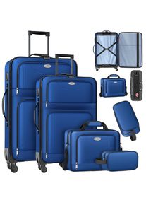 Kesser® Reisekoffer Set 4-teilig Trolley Kofferset Stoffkoffer mit 3-Ziffern-TSA-Schloss, 360° Rollen & Teleskopgriff Kosmetiktasche Handgepäck leichter Koffer & große Koffer für Business & Reisen
