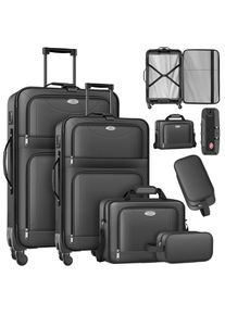 Kesser® Reisekoffer Set 4-teilig Trolley Kofferset Stoffkoffer mit 3-Ziffern-TSA-Schloss, 360° Rollen & Teleskopgriff Kosmetiktasche Handgepäck leichter Koffer & große Koffer für Business & Reisen