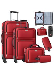 Kesser® Reisekoffer Set 4-teilig Trolley Kofferset Stoffkoffer mit 3-Ziffern-TSA-Schloss, 360° Rollen & Teleskopgriff Kosmetiktasche Handgepäck leichter Koffer & große Koffer für Business & Reisen