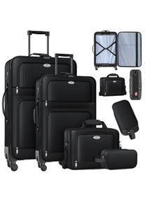 Kesser® Reisekoffer Set 4-teilig Trolley Kofferset Stoffkoffer mit 3-Ziffern-TSA-Schloss, 360° Rollen & Teleskopgriff Kosmetiktasche Handgepäck leichter Koffer & große Koffer für Business & Reisen