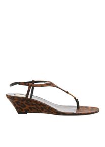 SAINT LAURENT Sandaletten mit Absatz - Cassandra Sandals - Gr. 40 (EU) - in Leopardfarben - f&uuml;r Damen