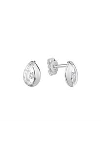 Vivance Damen Paar Ohrstecker "925/- Sterling Silber matt7glanz Zirkonia", ONE-SIZE, Silber 925 (Sterlingsilber), weiß, Silber 925 (Sterlingsilber),