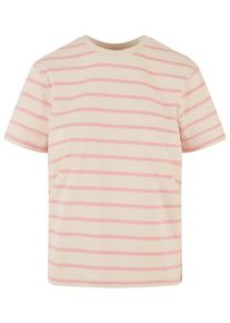 Urban Classics Herren T-Shirt "Urban Classics Damen Ladies Striped Boxy Tee"lemonadepink, sandweiß, casual, Gr. XL, gestreift, 100% Baumwolle, Shirts