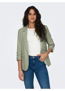 Only Damen Longblazer "ONLCARO 3/4 UNLINED BLAZER CC TLR", grün, modisch, Gr. 38, unifarben, Web, Obermaterial: 70% Viskose, 30% Leinen, Blazer