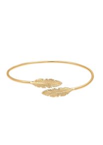 Elli Damen Armreif "Armreif Feder 925 Sterling Silber vergoldet", 24cm, ohne Stein, Silber 925 (Sterlingsilber), gold, Silber 925 (Sterlingsilber),