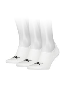Herren Füßlinge "CK MEN FOOTIE HIGH CUT 3P LOGO", Calvin Klein Jeans, weiß, Baumwollmischung, Socken, No Show Socks, Anti-Slip-Ferse, CK-Logo,