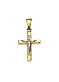 Vivance Damen Ketten-Anhänger "333 Gold zweifarbig Motiv Kreuz", ONE-SIZE, Gold, 0,3 g, bunt, Gold, Schmuckanhänger