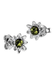 OSTSEE-SCHMUCK Damen Paar Ohrstecker "OSTSEE-SCHMUCK Ohrstecker Blüte Ohrstecker Blüte", 7mm rund, Silber 925 (Sterlingsilber), weiß, Silber 925