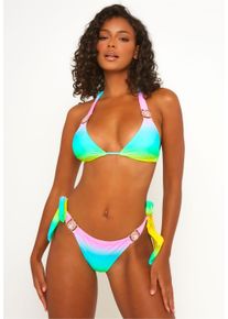 MODA MINX Damen Triangel-Bikini-Top "Club Tropicana", bunt, feminin, Gr. XS, mehrfarbig, 82% Polyamid, 18% Elasthan, Bikini-Oberteile, mit funkelndem