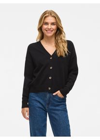 Vila Damen Strickjacke "VIRIL V-NECK KNIT CARDIGAN - NOOS", schwarz, modisch, Gr. M, unifarben, Feinstrick, Obermaterial: 50% Viskose, 28% Polyester,