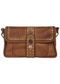 Samantha Look Damen Henkeltasche, braun, Leder, unifarben, Taschen, echt Leder, Made in Italy