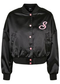 Damen Collegejacke "Starter Black Label Damen Ladies Starter Satin College Jacket", schwarz, casual, Gr. M, STARTER Black Label, unifarben, 100%