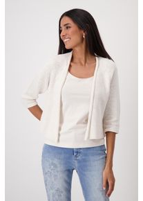 monari Damen Strickjacke, beige, modisch, Gr. 44, unifarben, clean, Strick, Obermaterial: 57% Polyacryl, 43% Polyamid, Strickjacken, mit Rollkante