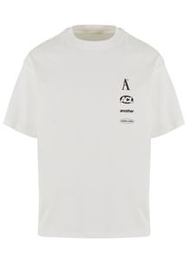 Herren T-Shirt "Another Cotton Lab Coffee and Workout Oversized T-Shirt", weiß, casual, Gr. XS, ANOTHER COTTON LAB, bedruckt, 100% Baumwolle, Shirts