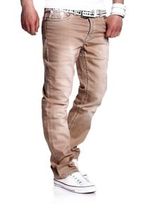 behype Herren Bequeme Jeans "Stitch", beige, Gr. 31, 98% Baumwolle, 2% Elasthan, Jeans, mit dicken Kontrastnähten