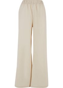 Urban Classics Damen Stoffhose "Urban Classics Damen Ladies Linen Mixed Wide Pants", beige, Gr. XL, unifarben, 55% Leinen, 45% Baumwolle, Hosen