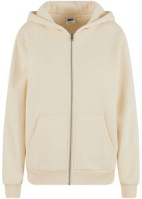 Urban Classics Damen Cardigan "Urban Classics Ladies Fluffy Zip Cardigan", beige, Gr. L, unifarben, 70% Baumwolle, 30% Polyester, Strickjacken