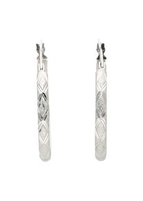 Smart Jewel Damen Paar Creolen "diamantiert, Silber 925", Silber 925 (Sterlingsilber), silber, Silber 925 (Sterlingsilber), Ohrringe
