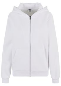 Urban Classics Damen Cardigan "Urban Classics Ladies Fluffy Zip Cardigan", weiß, Gr. L, unifarben, 70% Baumwolle, 30% Polyester, Strickjacken