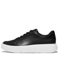 fitflop Damen Sneaker "RTG SEQUIN", Gr. 42, schwarz, Leder, Lederimitat, casual, Schuhe, Plateausneaker, Schnürschuh im Retro Look