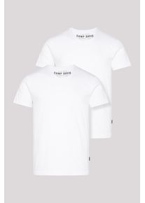 CAMP DAVID Herren V-Shirt, weiß, casual, Gr. XXXL, unifarben, Single Jersey, Obermaterial: 100% Baumwolle, Shirts, im 2-er Pack