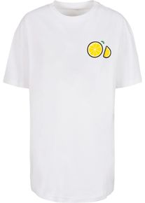 Merchcode Herren T-Shirt "Merchcode Ladies Lemon Party Oversized Tee", weiß, casual, Gr. 5XL, bedruckt, 100% Baumwolle, Shirts