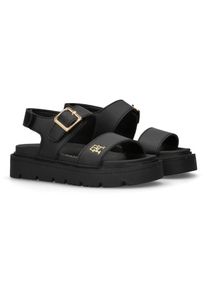 Tommy Hilfiger Kinder Plateausandale, Gr. 37, gold, Textil, Synthetik, modisch, Schuhe, Sandale mit modischem Plateau