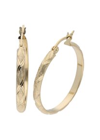 Smart Jewel Damen Paar Creolen "Creolen diamantiert, Silber 925", Silber 925 (Sterlingsilber), gold, Silber 925 (Sterlingsilber), Ohrringe