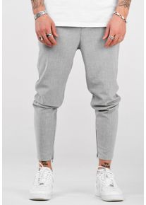 behype Herren Chinohose "B-KAY", grau, elegant, Gr. 36, unifarben, 70% Baumwolle, 27% Polyester, 3% Elasthan, Hosen, mit Reißverschluss am Bein