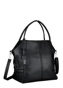 Damen Schultertasche "Basilico", Collezione Alessandro, schwarz, Polyurethan (PU), Taschen, mit viel Platz und langem Gurt