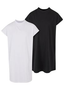 Urban Classics Mädchen Shirtkleid "Urban Classics Damen Girls Turtle Extended Shoulder Dress", schwarz-weiß, klassisch, Gr. 110, unifarben, 100%