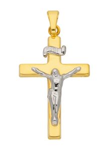 Adelia´s ADELIA ́S Damen Ketten-Anhänger "585 Gold Kreuz Anhänger Korpus", Gold, gold, Gold, Schmuckanhänger, Goldschmuck für Damen & Herren