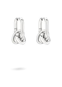 Damen Paar Creolen "Schmuck Geschenk Edelstahl Ohrringe Modern Knot", Edelstahl, silber, Liebeskind Berlin, Edelstahl, Ohrringe, Einhänger abnehmbar